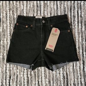 Levi's Black High Waist Denim Shorts Size 24